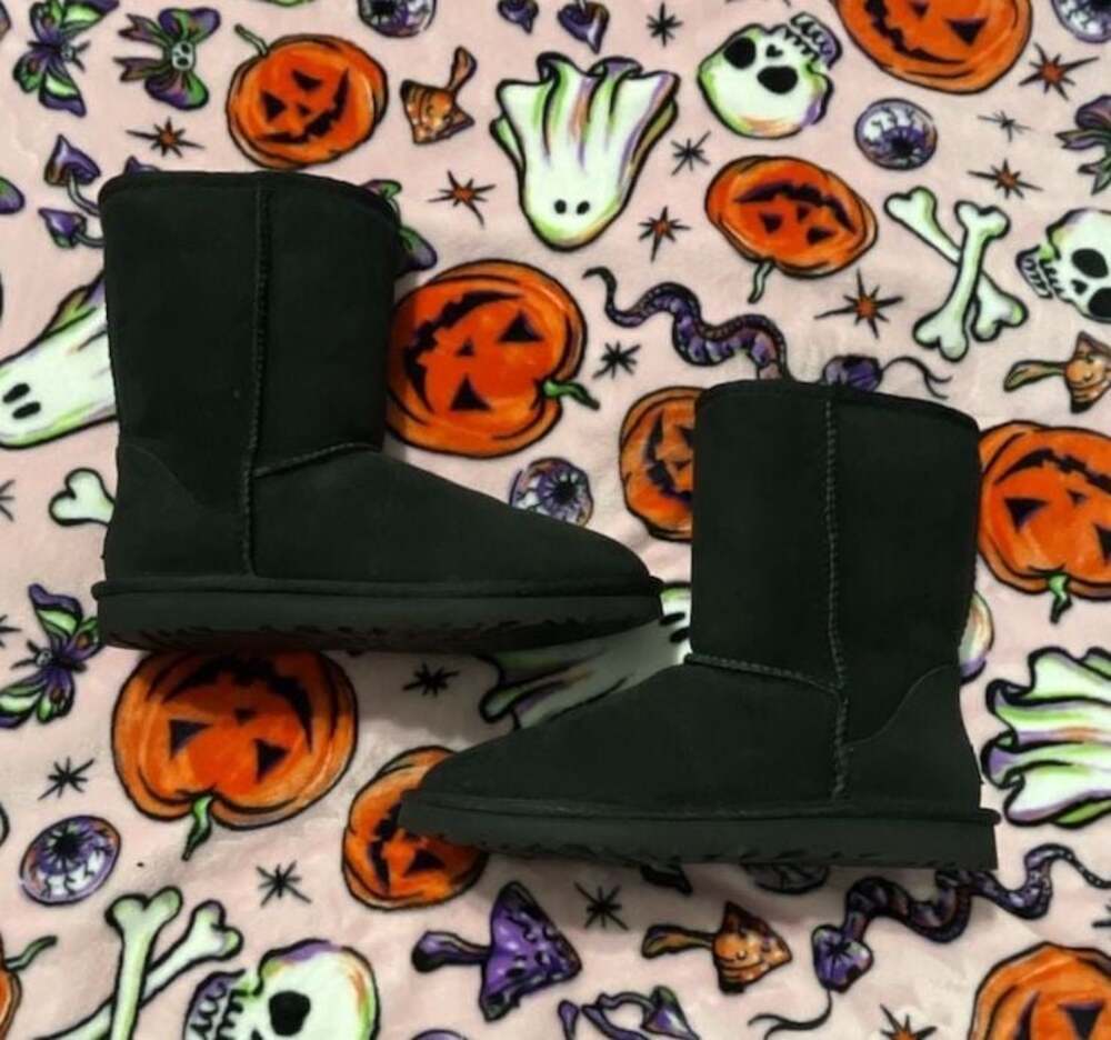 UGG Australia Classic Short II Black Suede Boots